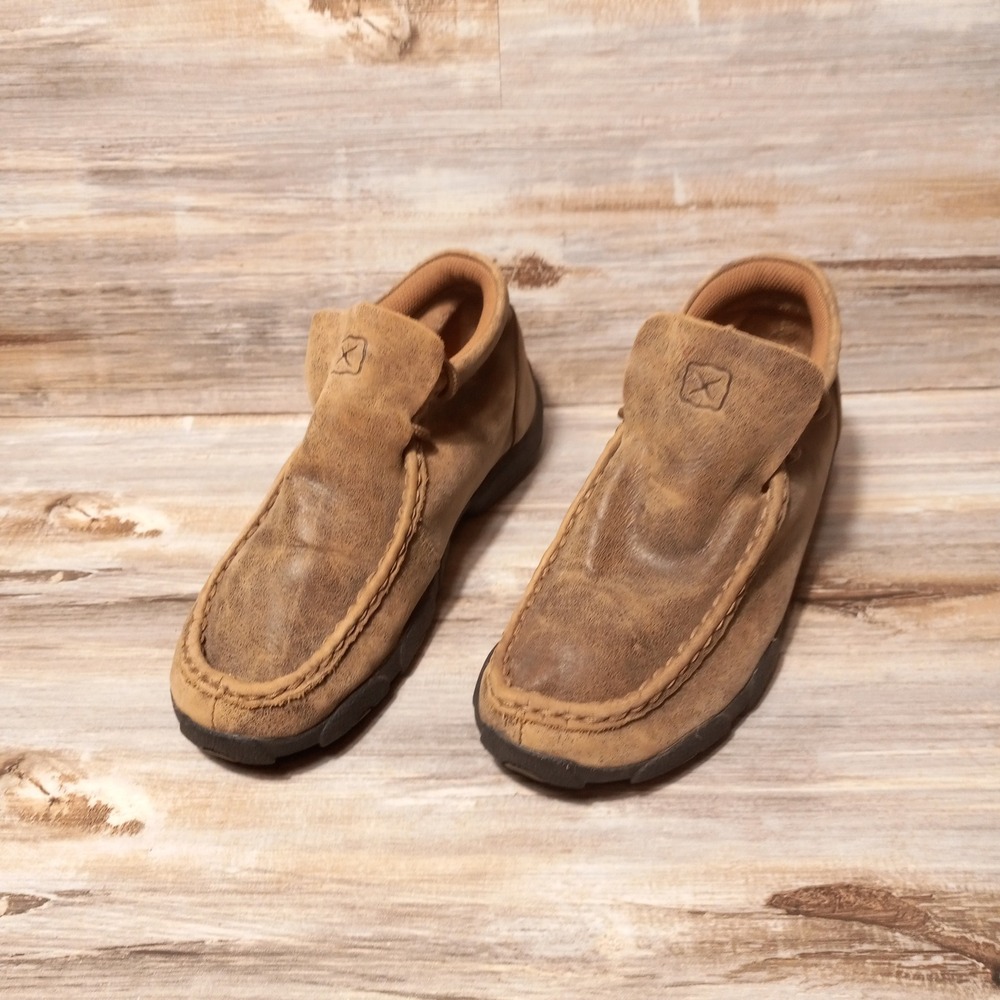 Twisted X Womens Driving Mocs Tan Leather Loafers Moccasins YDM0001‎ Size 2M